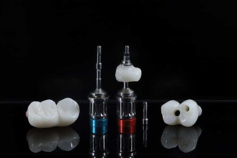 crowns and implants ready to be used on the mouth